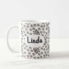 Luxe modern animalprint be brave girl kaffemugg