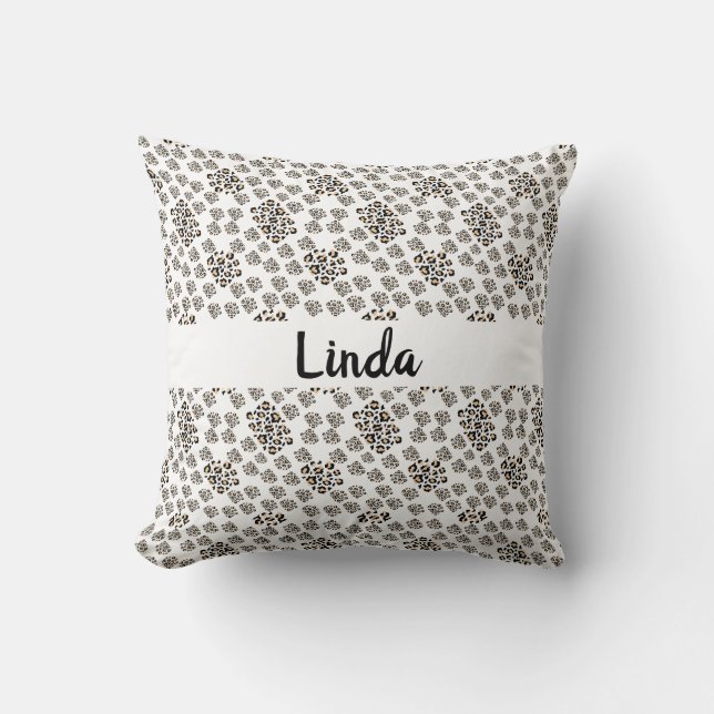 Luxe modern animalprint be brave girl kudde (Framsida)