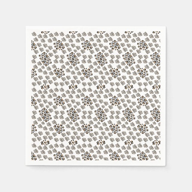 Luxe modern animalprint be brave girl pappersservett (Framsidan)