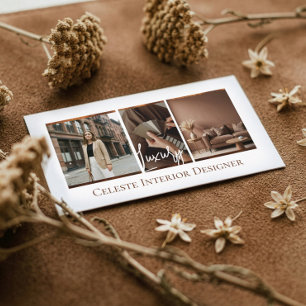 Luxe Modern Elegant Fotoutformning Inredningsdesig Visitkort
