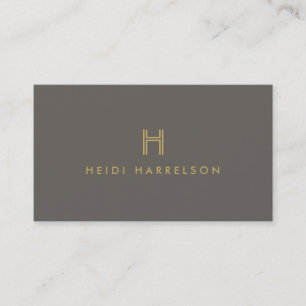 LUXE MODERN GULD och BAND INITIAL MONOGRAM LOGOTYP Visitkort