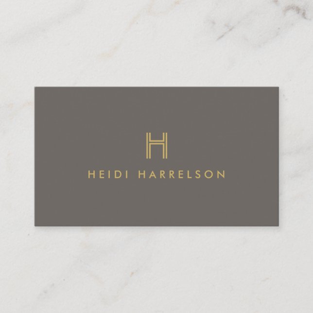 LUXE MODERN GULD och BAND INITIAL MONOGRAM LOGOTYP Visitkort (Framsida)