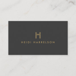 LUXE MODERN GULD och GRÅTT INITIAL MONOGRAM LOGOTY Visitkort