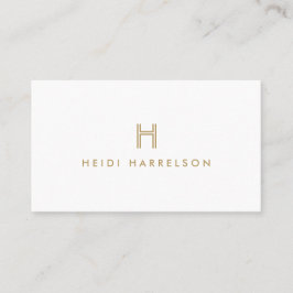 LUXE MODERN GULD och WHITE INITIAL MONOGRAM LOGOTY Visitkort