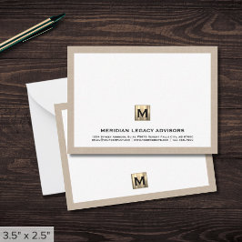 Luxe Monogram-anteckningskort Anteckningskort