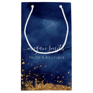 Luxe Navy Blue Guld Shopping bag Gift Bag