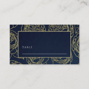 LUXE NAVY FAUX GULD ELEGANT RO BLOMMIGT BRÖLLOP PLACERINGSKORT