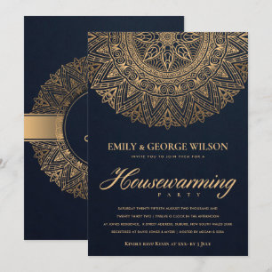 LUXE NAVY GULD ORNATE MANDALA HOUSEWARMING PARTY INBJUDNINGAR