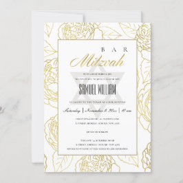 LUXE NAVY GULD RO BLOMMIGT FLADDERMUS PUB MITZVAH  TACK KORT