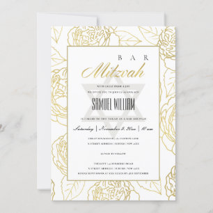 LUXE NAVY GULD RO BLOMMIGT FLADDERMUS PUB MITZVAH  TACK KORT