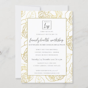 LUXE NAVY GULD VIT ROS BLOMMIGT WORKSHOP EVENT INBJUDNINGAR