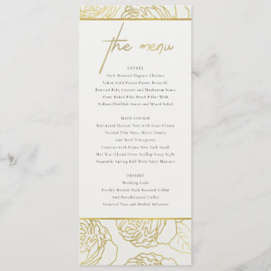 LUXE NAVY GULD WHITE ELEGANT RO BLOMMIGT MENU MENY