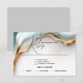Luxe Opal Teal Guld Fluid Alkohol Bläck OSA Kort
