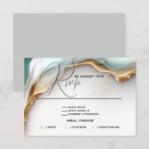 Luxe Opal Teal Guld Fluid Alkohol Bläck OSA Kort