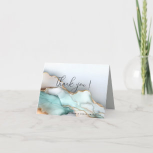 Luxe Opal Teal Guld Fluid Alkohol Bläck Tack Kort