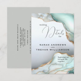 Luxe Opal Teal Guld Fluid Alkohol Bläck Tilläggskort