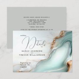 Luxe Opal Teal Guld Fluid Alkohol Bläck Tilläggskort