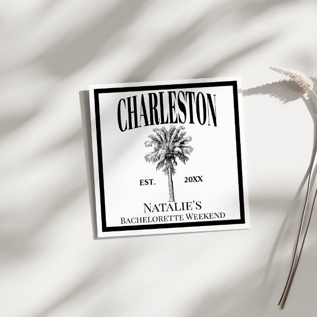 Luxe Palmträd Charleston Coastal Bachelorette Pappersservett (Skapare uppladdad)