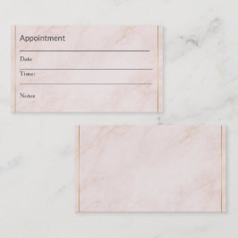 Luxe påminnelsekort för bokning – Blush Marmor Tidsbeställning Kort