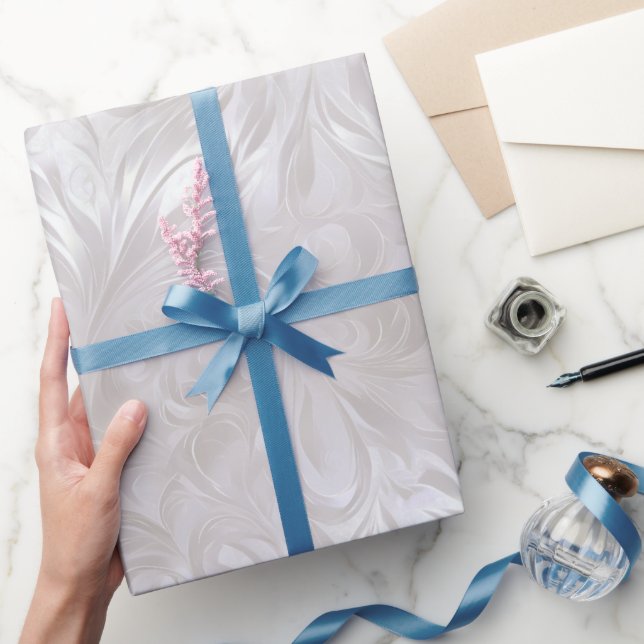 Luxe pärl silverglans frost abstrakt mönster presentpapper (Gifting)