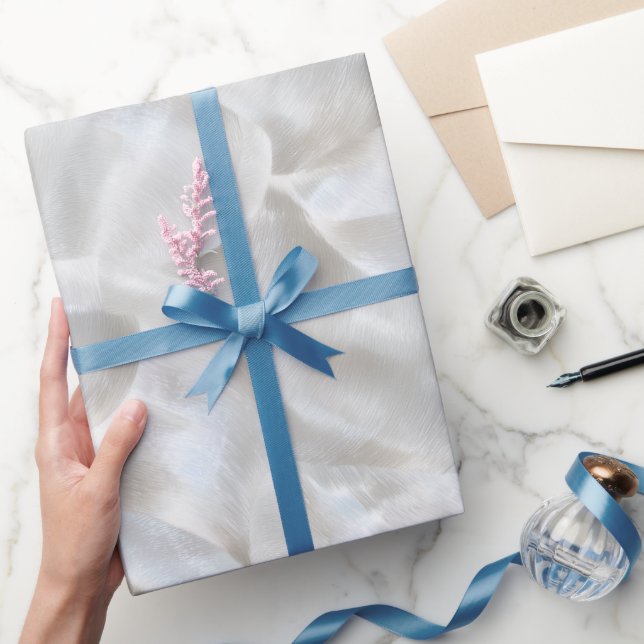 Luxe Pearl Silver Shine Frost Abstract Pattern Presentpapper (Gifting)