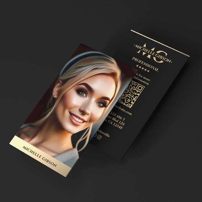 Luxe Realtor Photo Faux Guld Marknadsföring Monogr Visitkort (Luxe Realtor Photo Faux Gold Marketing Monogram Business Card
)