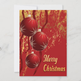 Luxe red and gold Christmas Ornaments  Julkort