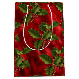Luxe Red Foil, Grönt Holly Red Berries