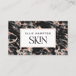 Luxe Ro Guld Black Marble Beauty Esthetician Visitkort
