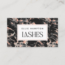 Luxe Ro Guld Black Marble Beauty Lash Visitkort