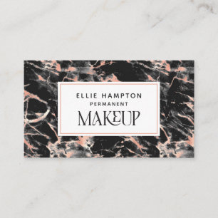 Luxe Ro Guld Black Marble Permanent Makeup Visitkort