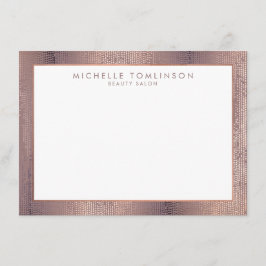 Luxe Ro Guld Konfetti Rain Mönster Flat Notecard Anteckningskort
