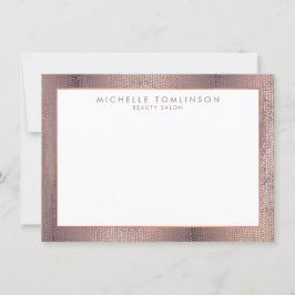 Luxe Ro Guld Konfetti Rain Mönster Flat Notecard Anteckningskort