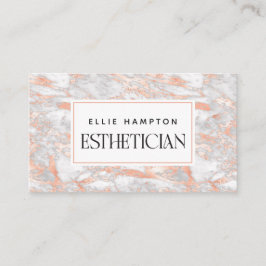 Luxe Ro Guld Rosa Marble Beauty Esthetician  Visitkort