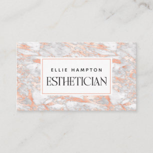Luxe Ro Guld Rosa Marble Beauty Esthetician Visitkort
