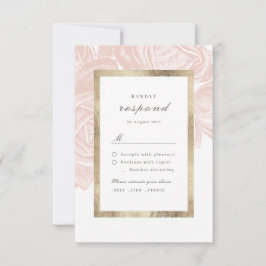 Luxe ro guld vintage botaniska bröllop OSA kort