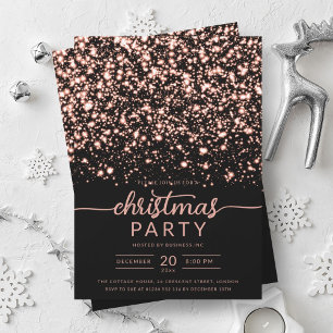 Luxe Ro Guld Winter Shiny Stars Company Julafton Inbjudningar