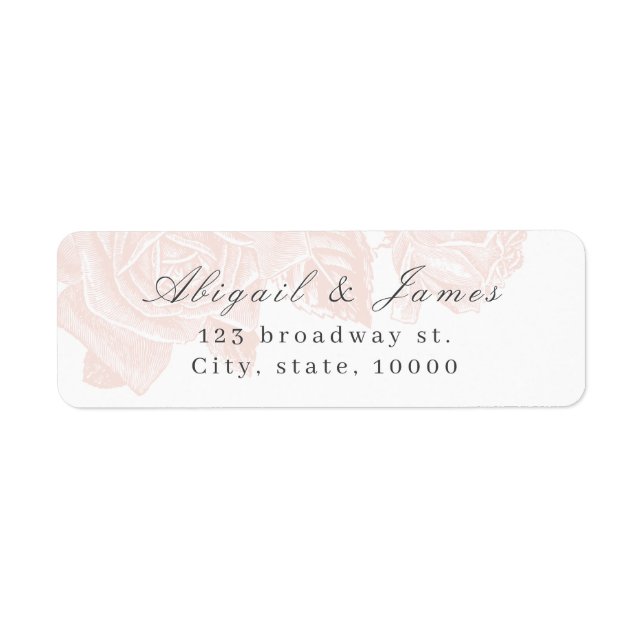 Luxe ro  vintage botanisk returadress etikett (Framsidan)