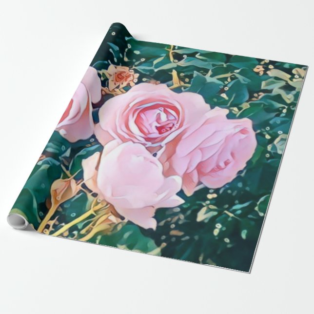 luxe romantic flowers botanical wallpaper presentpapper (Utrullad)