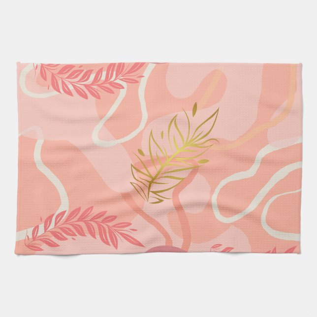 Luxe romantinc peach fuzz baby girl kökshandduk (Horisontell)