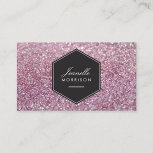 Luxe Rosa Glitter Beauty Affärskort Visitkort