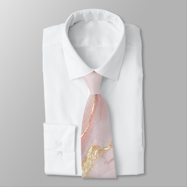 LUXE ROSA GULD MARBLE INSPIRED TIE SLIPS (Bunden)