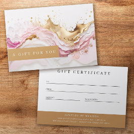 Luxe Rosa Guld Stänk Business Gift Certificate