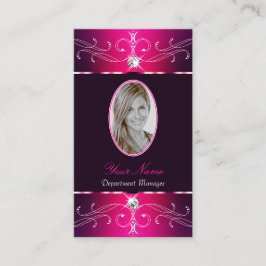 Luxe Rosa Lila Burgund Ornate Ornaments Add Foto Visitkort