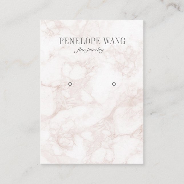 Luxe Rosa Marble Jewelry Earring visning Visitkort (Framsida)