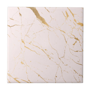 Luxe Rosa och Guld Marble Ceramic Tile Kakelplatta