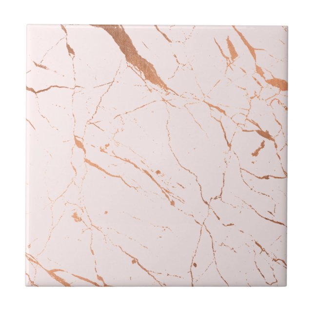 Luxe Rosa och Ro Guld Marble Ceramic Tile Kakelplatta (Framsidan)