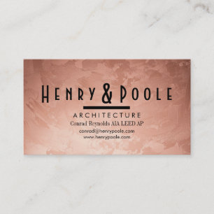 Luxe Rose Gold Venetian puts & formgivare Visitkort