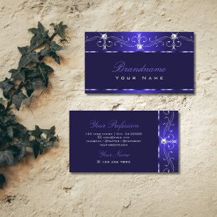 Luxe Royal Blue Squiggles Gnistra Jewels Ornamels Visitkort