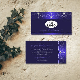 Luxe Royal Blue Squiggles Gnistra judar med Logoty Visitkort